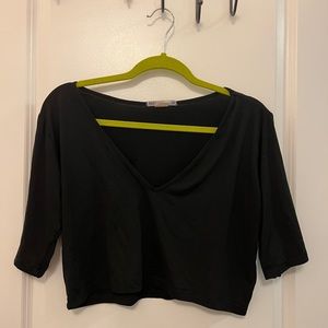 Rebdolls 1X Black Crop Top